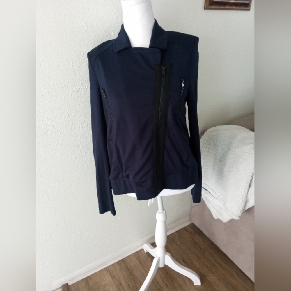 Cabi Chance Moto Jacket #5476 In Navy Blue | S - Picture 3 of 9